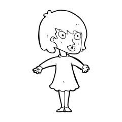 cartoon woman wearing dress