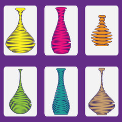 colored icons with vases and amphoras