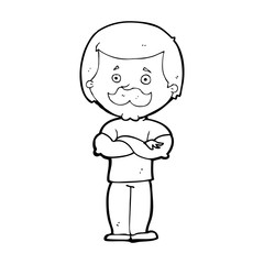 cartoon manly mustache man