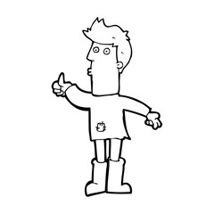 cartoon poor man