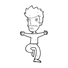 cartoon frightened man