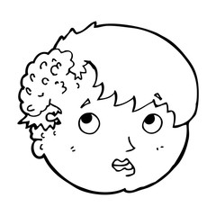 cartoon boy with ugly growth on head