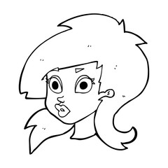 cartoon pretty surprised woman