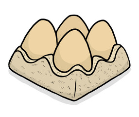 four egg in paper tray