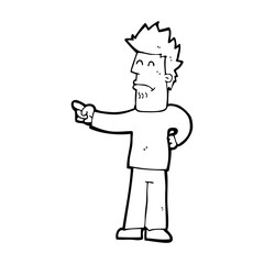 cartoon man pointing