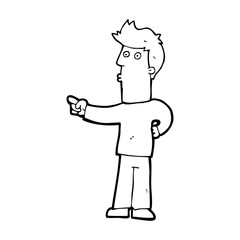 cartoon man pointing