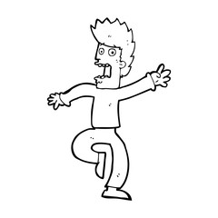 Fototapeta premium cartoon frightened man