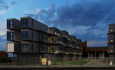 Fototapeta premium Buildings Photorealistic Render