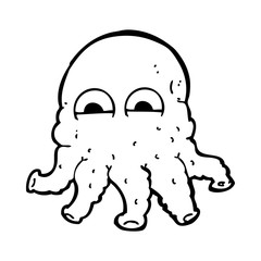 cartoon alien squid face