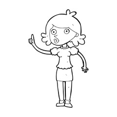 cartoon woman with idea