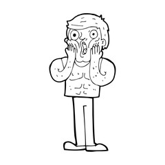cartoon shocked gym man