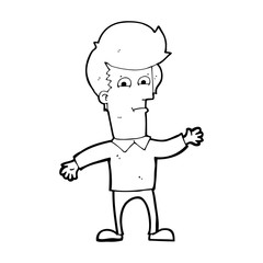 cartoon waving man