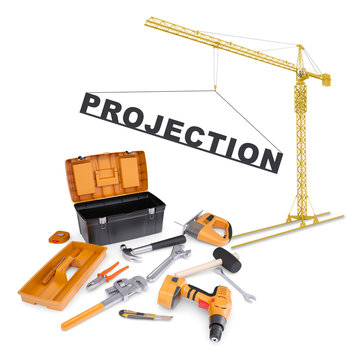 Building crane with tools