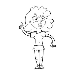cartoon woman making point