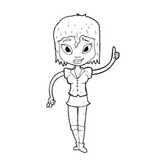 cartoon woman making point
