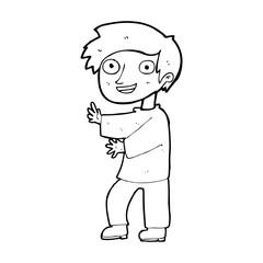 cartoon excited boy