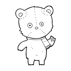 cartoon waving teddy bear