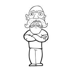 cartoon angry man