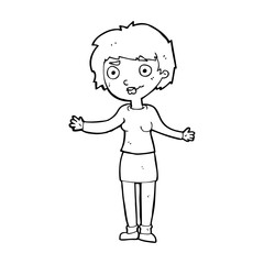 cartoon confused woman