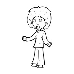 cartoon surprised woman