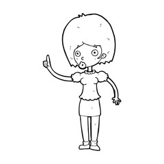 cartoon woman with idea