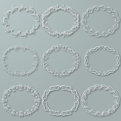 Set of white vector frames