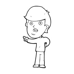 Obraz premium cartoon shocked man pointing