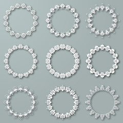 Set of white vector frames