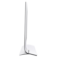 Computer display with curved leg of stand side view. 3d graphic