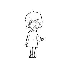 cartoon shocked woman