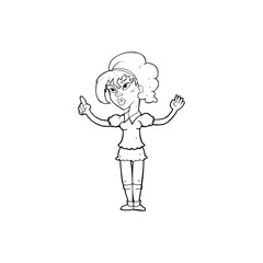 cartoon woman with idea