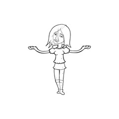 cartoon woman shrugging shoulders