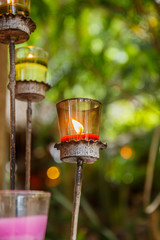 candles in glass candle holders
