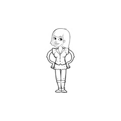 cartoon woman with hands on hips