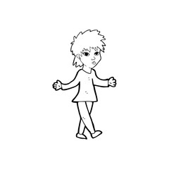 cartoon woman shrugging shoulders