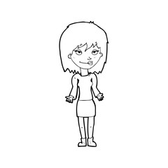 cartoon woman shrugging shoulders