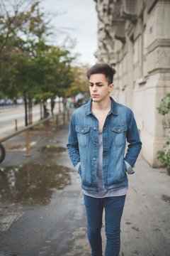 young handsome alternative dark model man