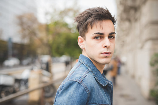 young handsome alternative dark model man