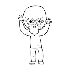 cartoon stressed bald man