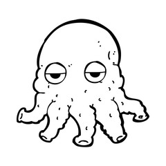 cartoon alien squid face