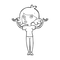 cartoon woman throwing arms in air
