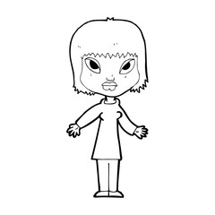 cartoon woman with open arms