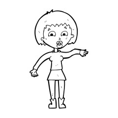 cartoon surprised woman