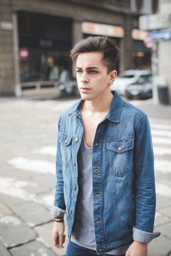young handsome alternative dark model man
