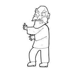 cartoon angry old man