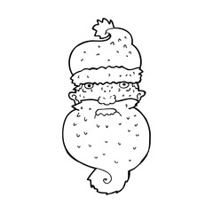 cartoon grim santa face