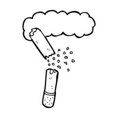 cartoon broken cigarette