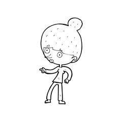 cartoon woman pointing