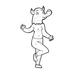 cartoon dancing werewolf woman