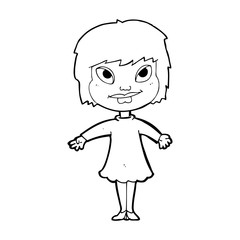 Obraz premium cartoon girl shrugging shoulders